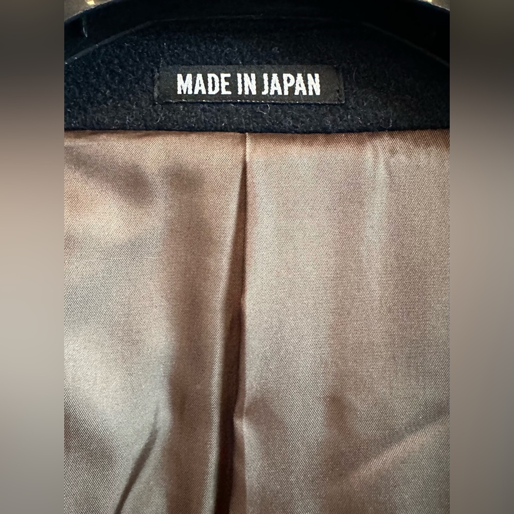 TODD SNYDER MADE IN JAPAN Pea Coat Jacket Double Breast F/W $1400 L Black Wool - Picture 5 of 6